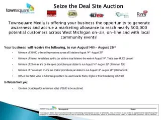 Seize the Deal Site Auction