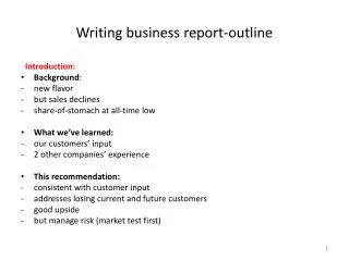 Writing business report-outline