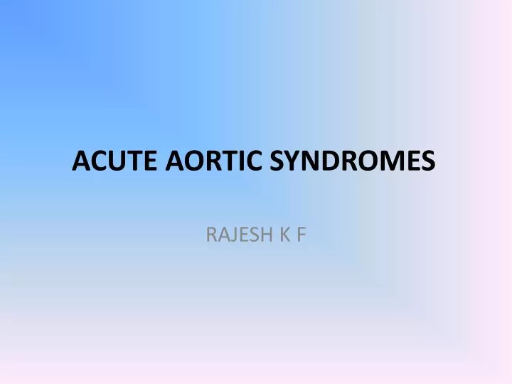 acute aortic syndromes