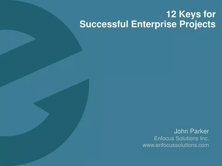 12 keys for successful enterprise projects
