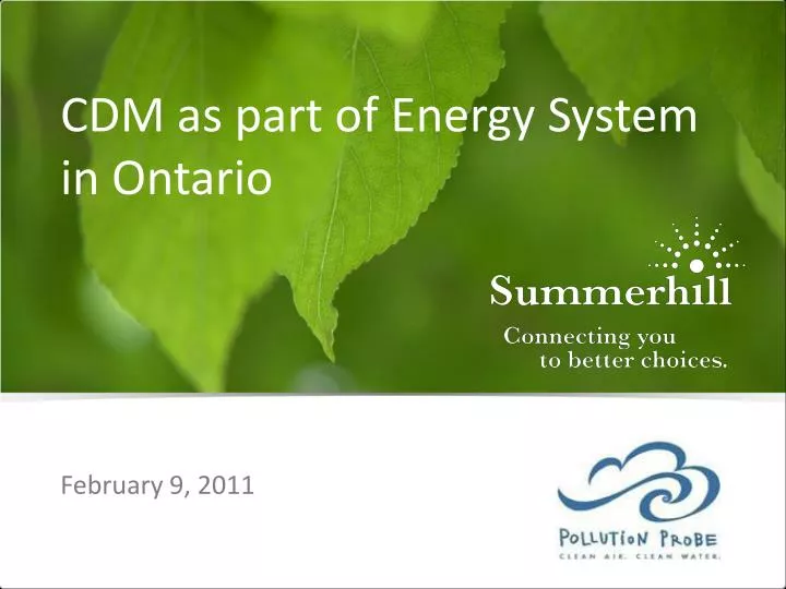 cdm as part of energy system in ontario