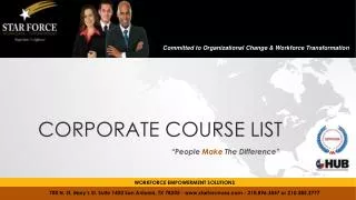 Corporate Course List