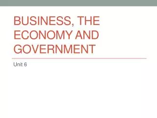 business the economy and government