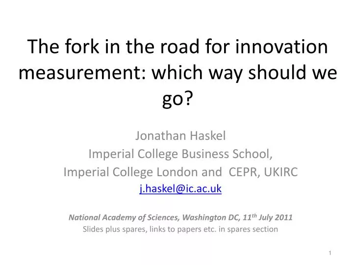 the fork in the road for innovation measurement which way should we go