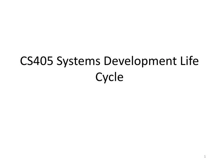 cs405 systems development life cycle