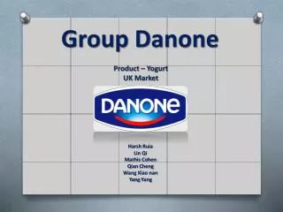Group Danone Product – Yogurt UK Market
