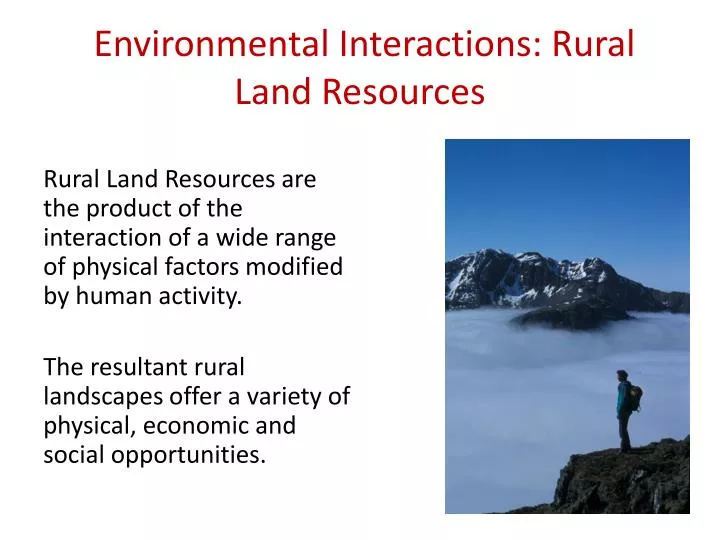 environmental interactions rural land resources