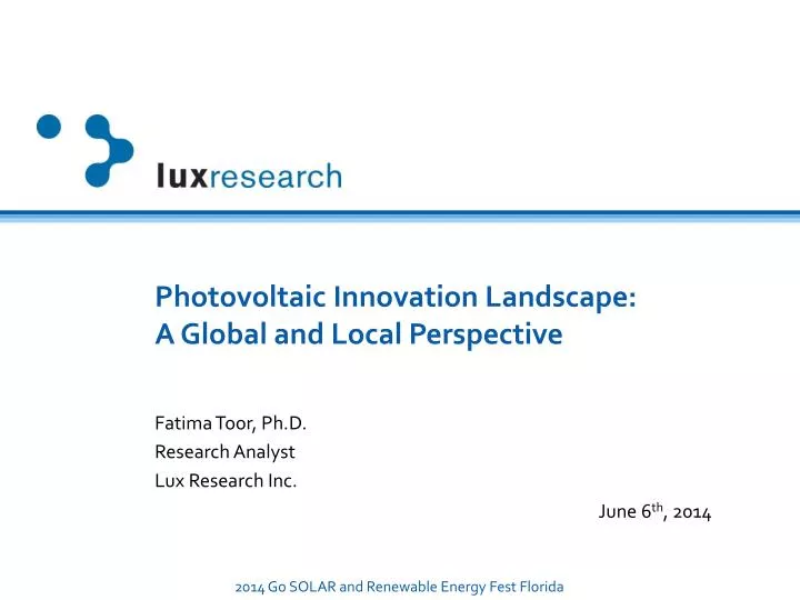 photovoltaic innovation landscape a global and local perspective