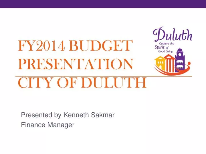 fy2014 budget presentation city of duluth