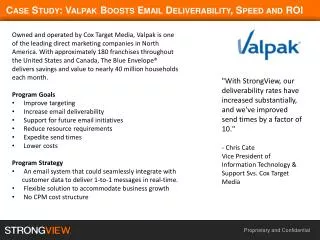 Case Study: Valpak Boosts Email Deliverability , Speed and ROI