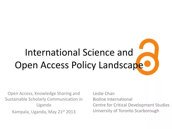 international science and open access policy landscape