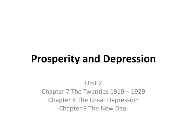 prosperity and depression