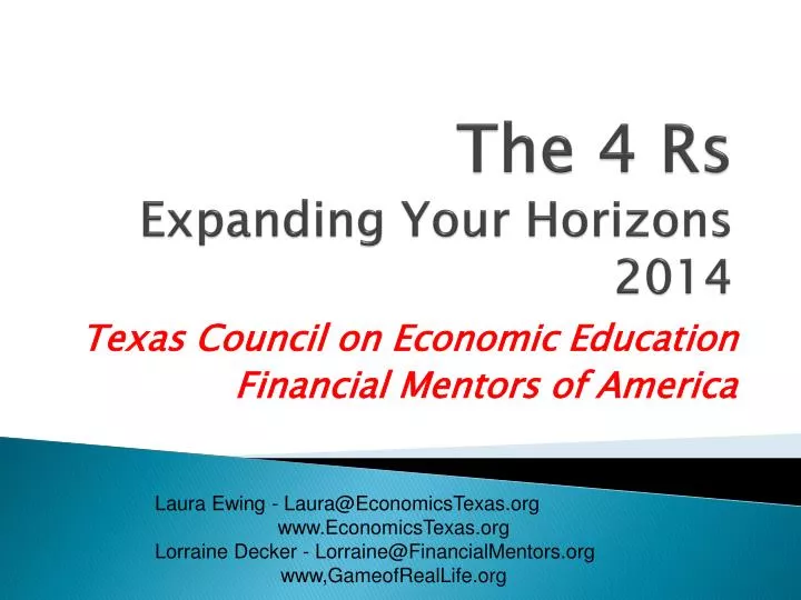 the 4 rs expanding your horizons 2014