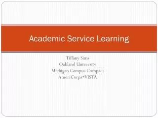 Academic Service Learning