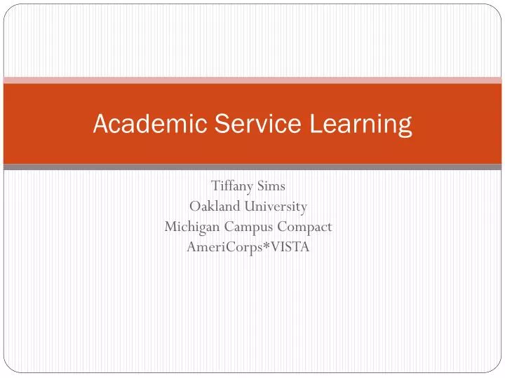 academic service learning
