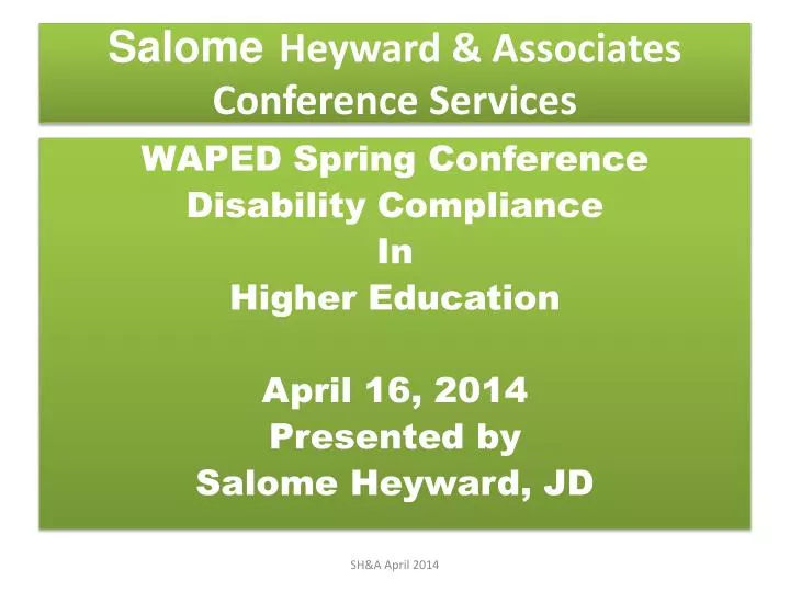salome heyward associates conference services