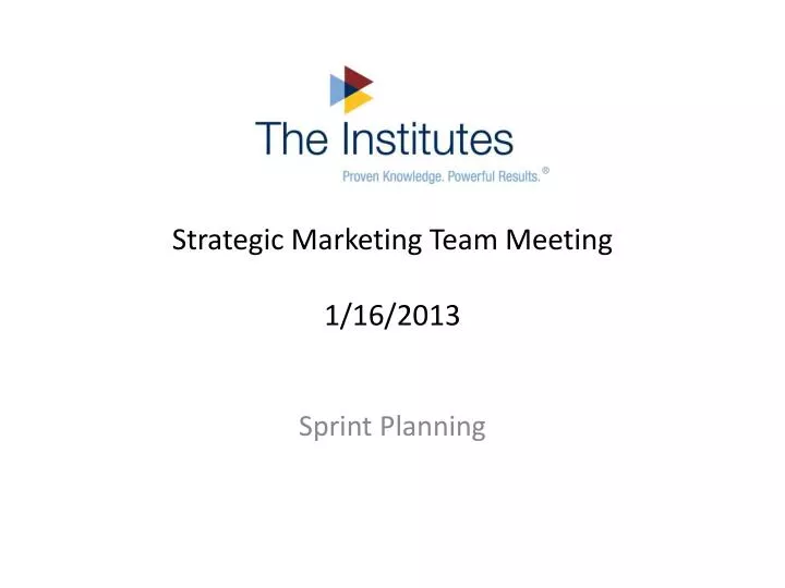 strategic marketing team meeting 1 16 2013