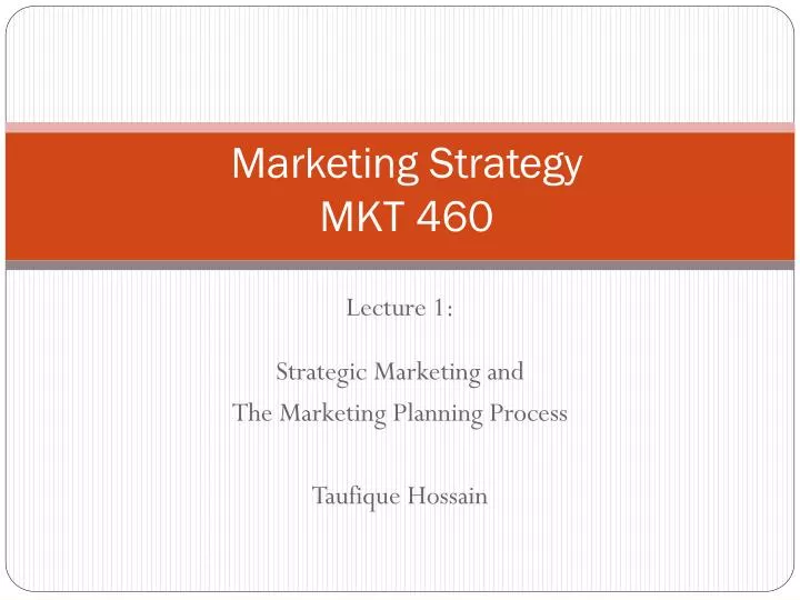 marketing strategy mkt 460