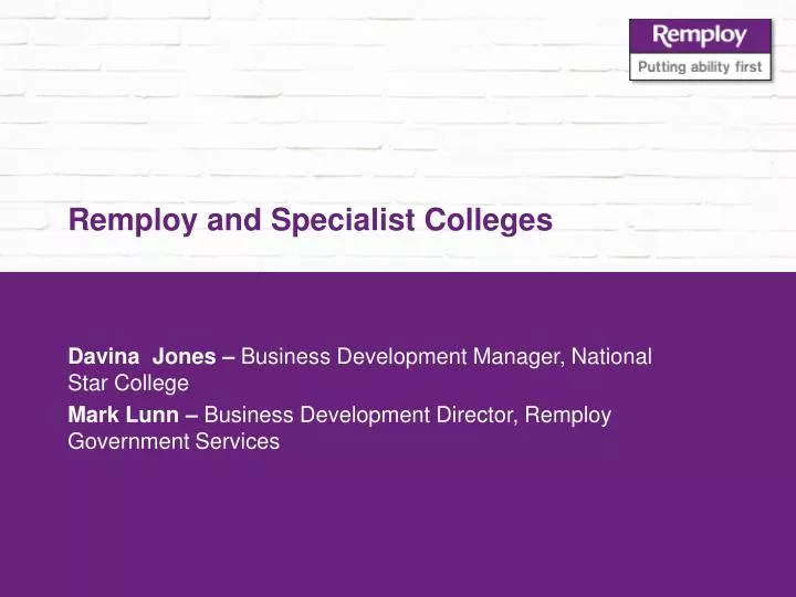 remploy and specialist colleges