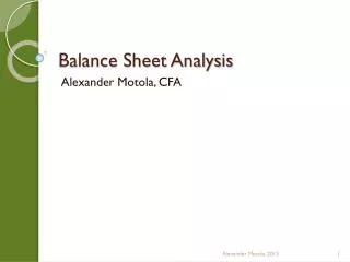 Balance Sheet Analysis