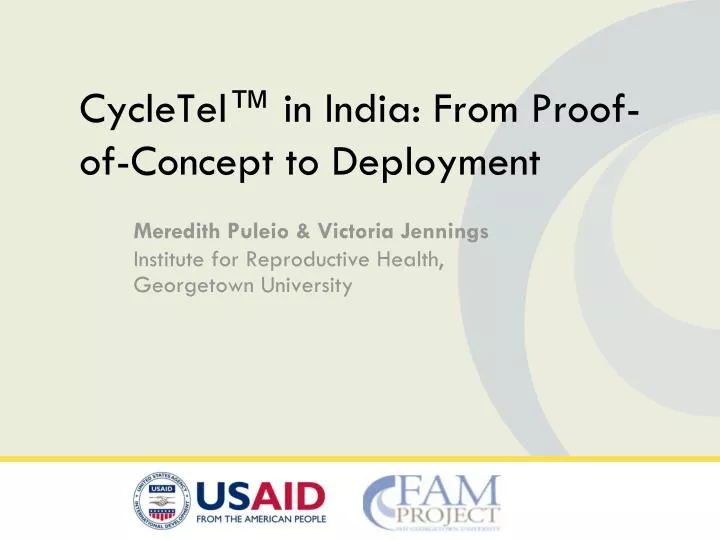 cycletel in india from proof of concept to deployment