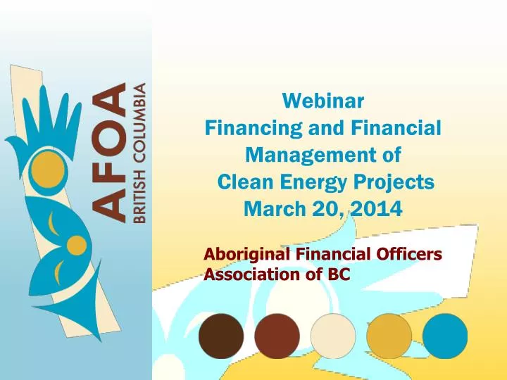 webinar financing and financial management of clean energy projects march 20 2014