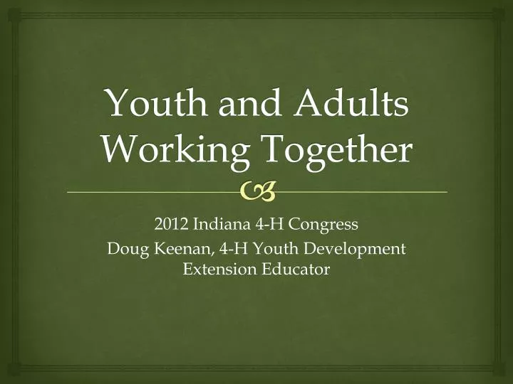youth and adults working together