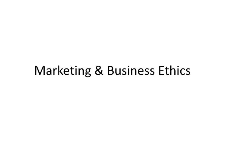marketing business ethics