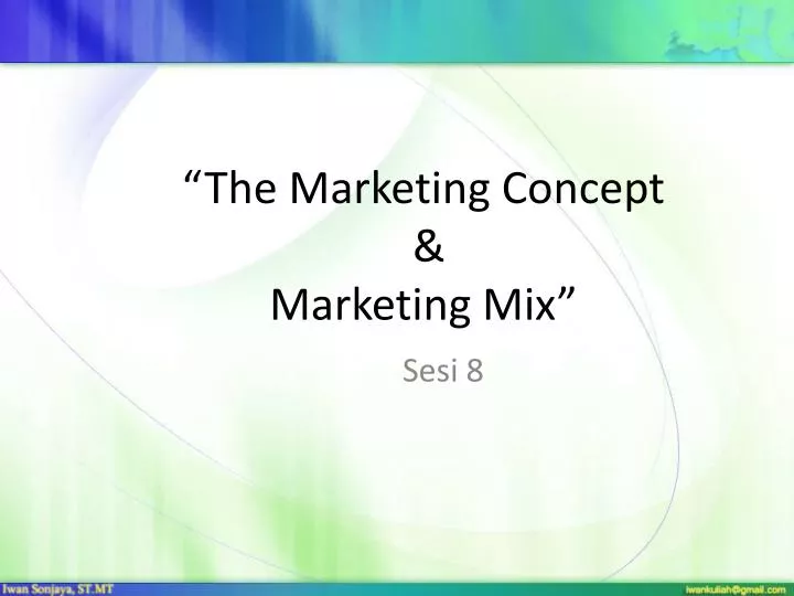 the marketing concept marketing mix