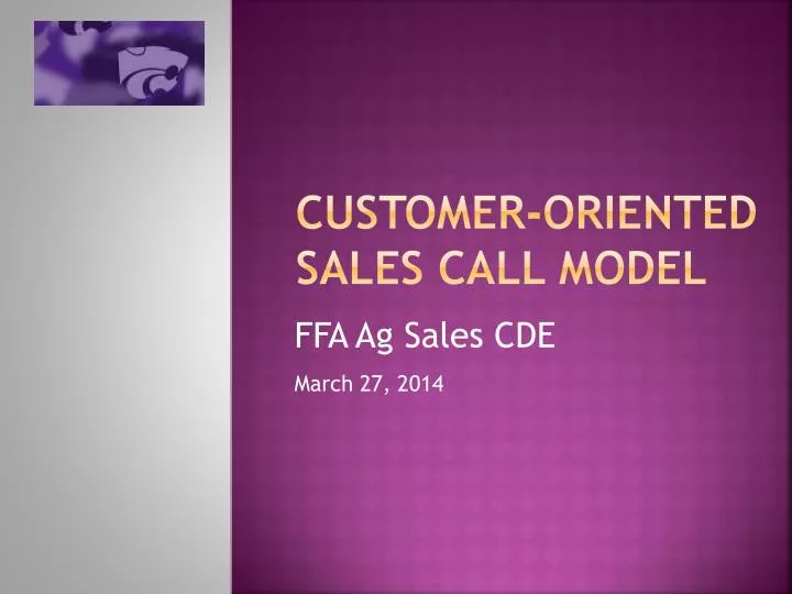 customer oriented sales call model