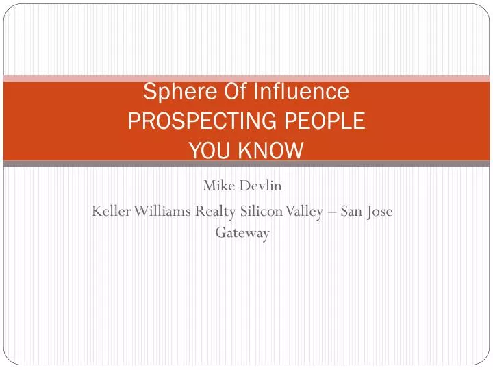 sphere of influence prospecting people you know