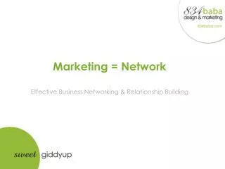 Marketing = Network Effective Business Networking &amp; Relationship Building
