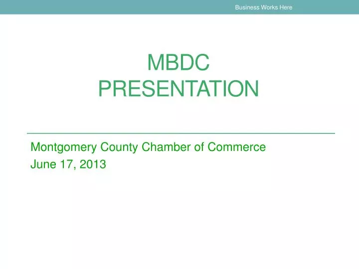 mbdc presentation