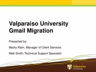 Valparaiso University Gmail Migration