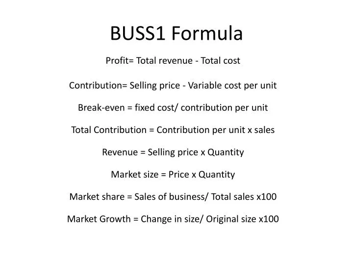 buss1 formula