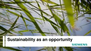 Sustainability as an opportunity