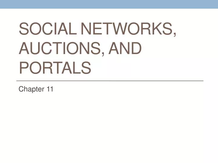 social networks auctions and portals