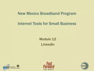 New Mexico Broadband Program Internet Tools for Small Business