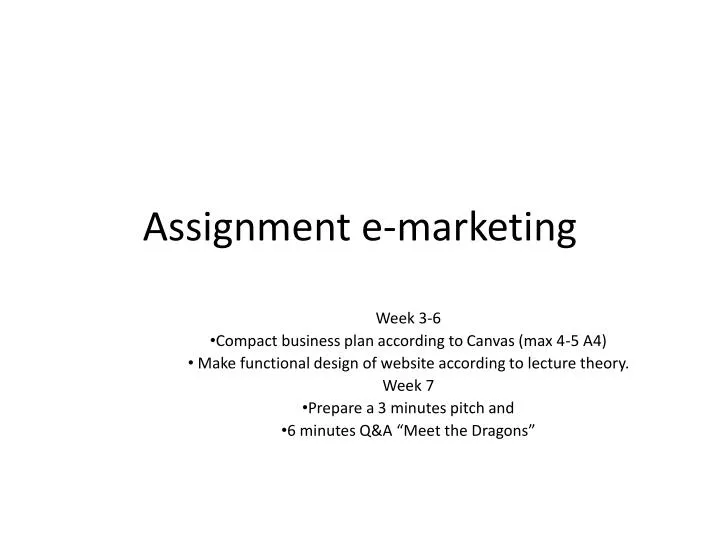assignment e marketing