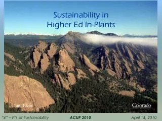 Sustainability in Higher Ed In-Plants
