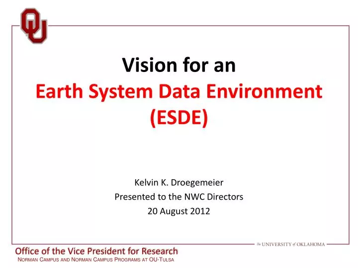 vision for an earth system data environment esde