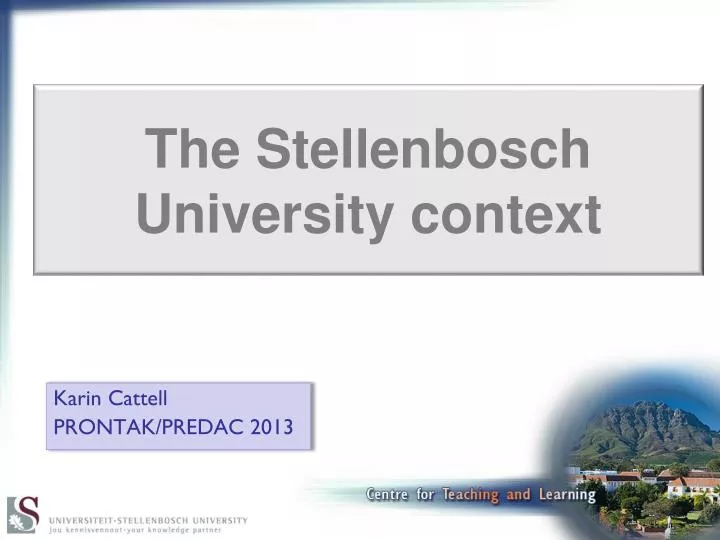 the stellenbosch university context