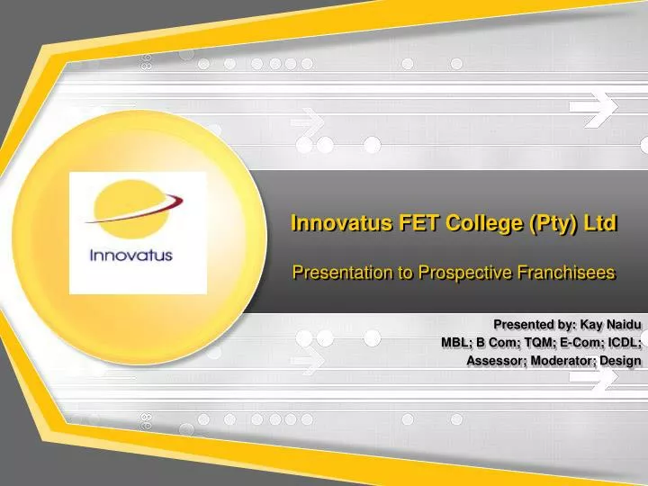 innovatus fet college pty ltd presentation to prospective franchisees