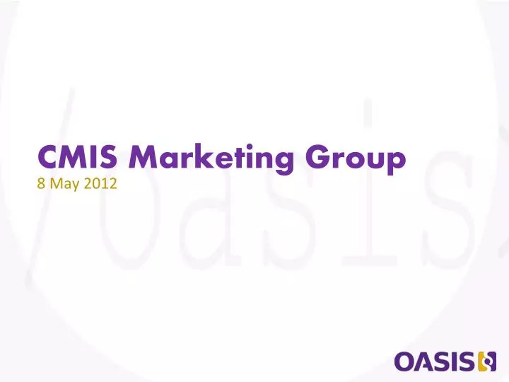 cmis marketing group 8 may 2012