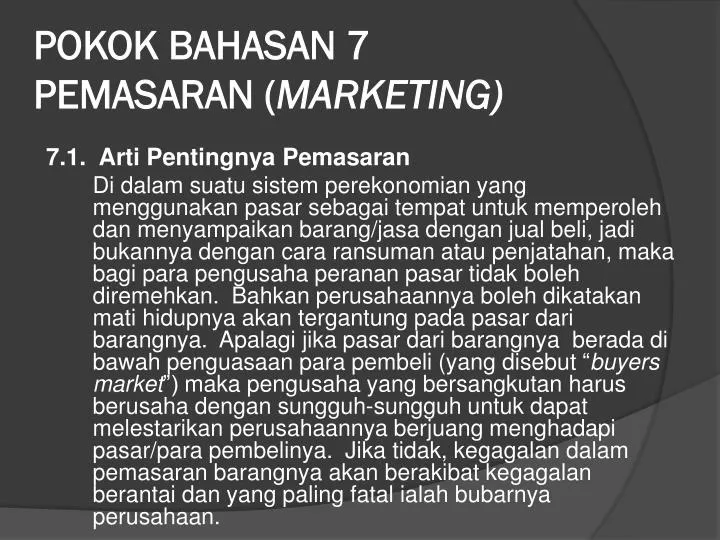 pokok bahasan 7 pemasaran marketing