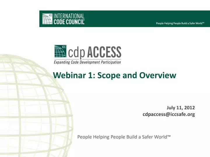 webinar 1 scope and overview