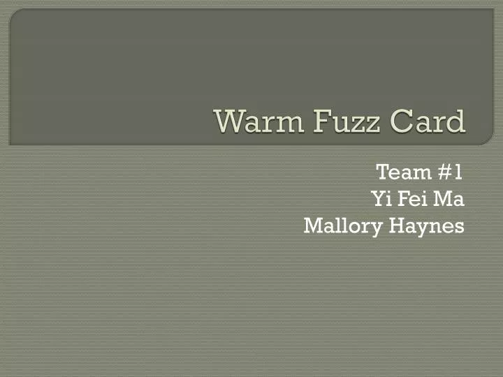 warm fuzz card