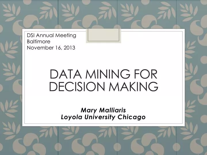 data mining for decision making