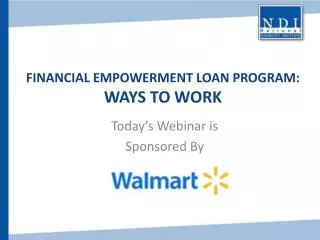 Financial Empowerment Loan Program: Ways to Work