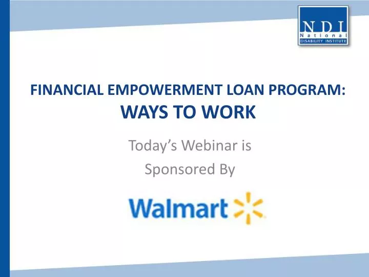 financial empowerment loan program ways to work